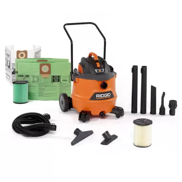 RIDGID 16 Gal. 6.5-Peak HP NXT Wet/Dry Shop Vacuum, Filter, Hose, Accessories, OSHA and HEPA Filtration Kit