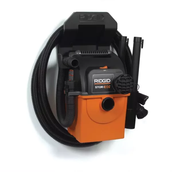 RIDGID 5 Gal. 5.0-Peak HP Portable Wall-Mountable Wet/Dry Shop Vacuum with Filter, Hose and Accessories