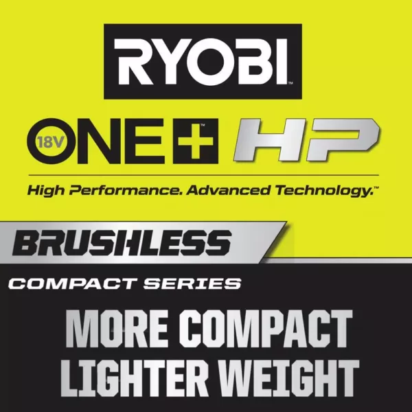 RYOBI ONE+ HP 18V Brushless Cordless Compact 1/2 in. Drill/Driver, 4-Mode 3/8 in. Impact Wrench, (2) 1.5 Ah Batteries, Charger