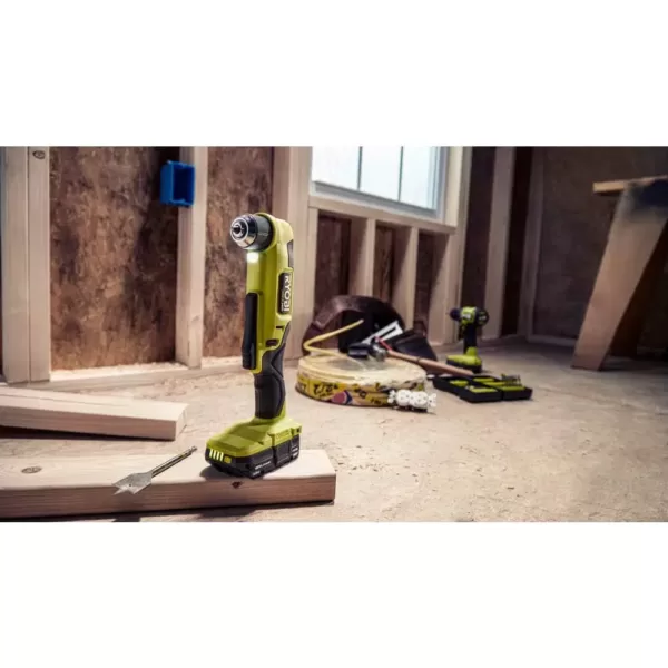 RYOBI ONE+ HP 18V Brushless Cordless Compact 1/2 in. Drill/Driver, 3/8 in. Right Angle Drill, (2) Batteries, Charger, and Bag