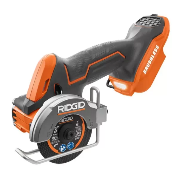 RIDGID 18-Volt SubCompact Lithium-Ion Brushless Cordless 3/8 in. Impact Wrench and 3 in. Multi-Material Saw (Tools Only)