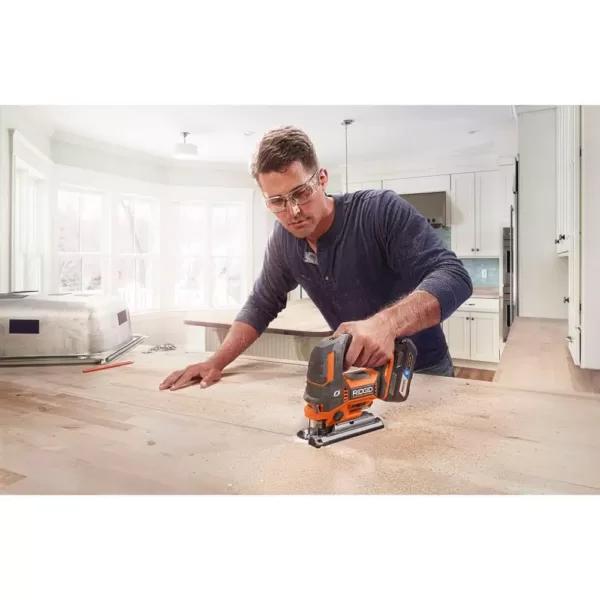 RIDGID 18-Volt OCTANE Jig Saw with 18-Volt Lithium-Ion 2.0 Ah Battery and Charger Kit