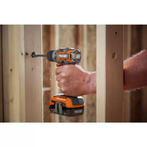 RIDGID 18V Brushless SubCompact 1/2 in. Drill/Driver Kit w/ 18V 10 oz Caulk and Adhesive Gun, 2 Batteries, Charger, Bag