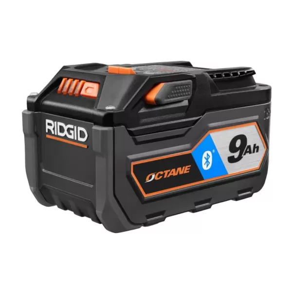 RIDGID 18-Volt OCTANE Bluetooth 9.0 Ah Battery with 18-Volt USB Portable Power Source with Activate Button