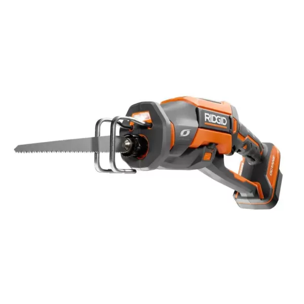 RIDGID 18-Volt OCTANE Cordless Brushless One-Handed Reciprocating Saw with 18-Volt Lithium-Ion 2.0 Ah Battery and Charger Kit