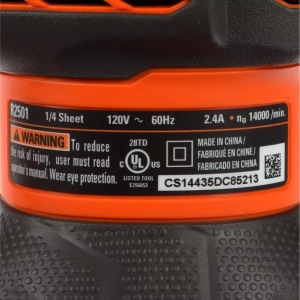 RIDGID 2.4 Amp 1/4 Sheet Sander with AIRGUARD Technology