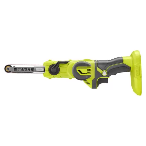 RYOBI ONE+ 18V Cordless 1/2 in. x 18 in. Belt Sander (Tool Only) with 1/2 in x 18 in. Sanding Belts (3-Pack)