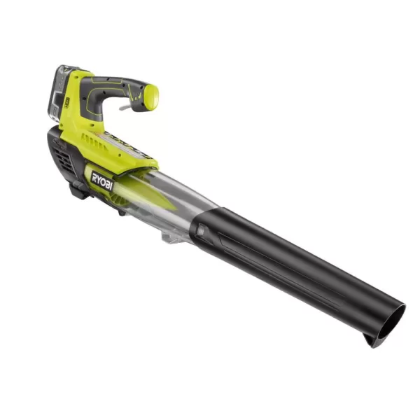 RYOBI ONE+ 100 MPH 280 CFM Variable-Speed 18-Volt Lithium-Ion Cordless Jet Fan Leaf Blower 4Ah Battery and Charger Included