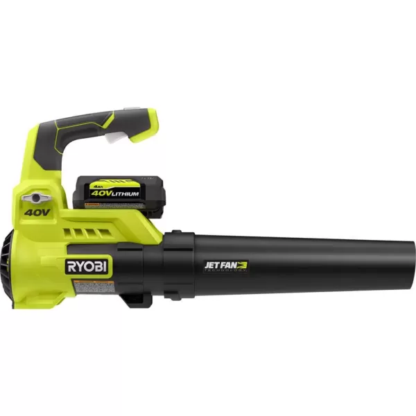 RYOBI 110 MPH 525 CFM 40-Volt Lithium-Ion JetFan Leaf Blower and 10 in. 40-Volt Pole Saw with4.0Ah Battery andCharger Included