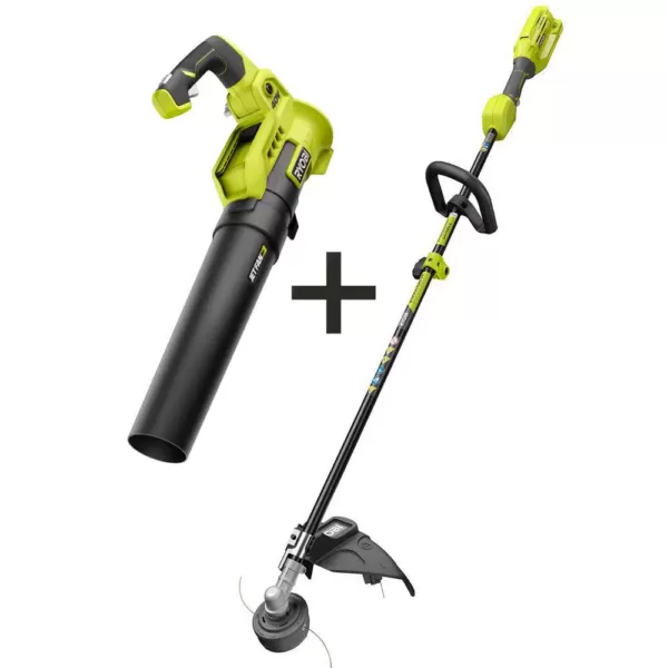 RYOBI 40-Volt X Lithium-Ion Cordless Attachment Capable String Trimmer and 40-Volt Lithium-Ion Cordless Blower (Tools-Only)