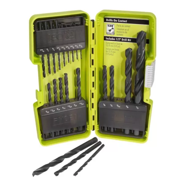 RYOBI Black oxide drill bit set (21-pc) with (8-pc) impact rated driving set