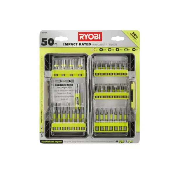 RYOBI Impact Rated Driving Kit (50-Piece) with BONUS (8-Piece) Impact Rated Driving Kit