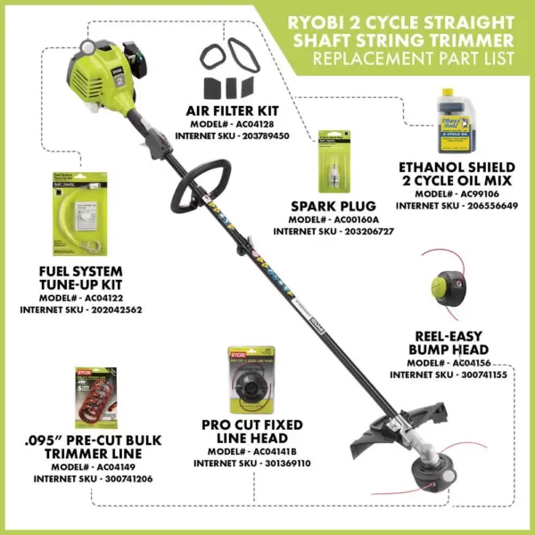 RYOBI Reconditioned 2-Cycle 25 cc Gas Full Crank Straight Shaft String Trimmer