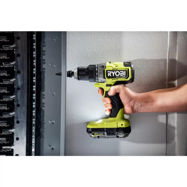 RYOBI ONE+ HP 18V Brushless Cordless 1/2 in. Drill/Driver and Impact Driver Kit with (2) 2.0 Ah Batteries, Charger, and Bag