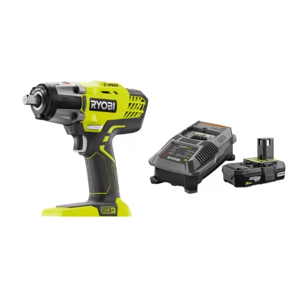 RYOBI 18-Volt ONE+ Cordless 3-Speed 1/2 in. Impact Wrench with 2.0 Ah Battery and Charger Kit