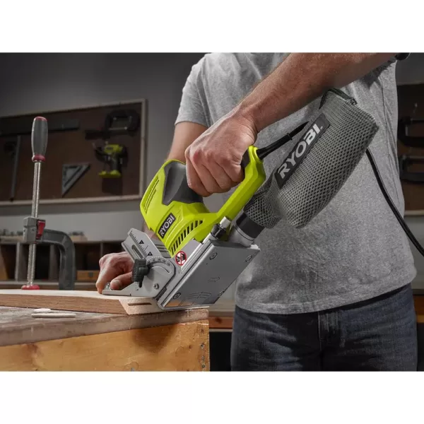 RYOBI 6 Amp AC Biscuit Joiner Kit with Dust Collector and Bag