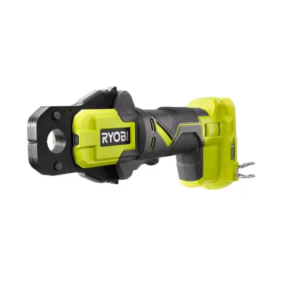 RYOBI 18-Volt ONE+ PEX Crimp Ring Press Tool with 2.0 Ah Lithium-Ion Battery and Dual Chemistry IntelliPort Charger