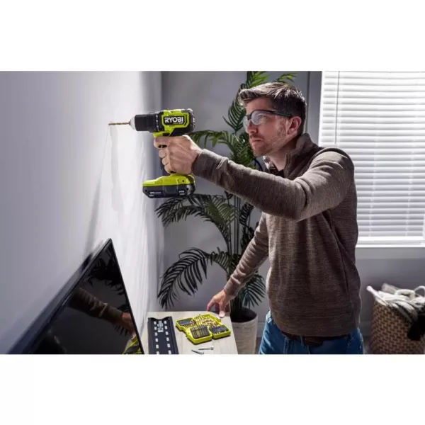 RYOBI ONE+ HP 18V Brushless Cordless Compact 1/2 in. Drill/Driver Kit with (2) 1.5 Ah Batteries, Charger and Bag