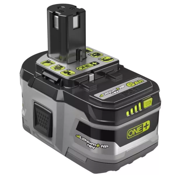 RYOBI 18V ONE+ Lithium-Ion 6.0 Ah LITHIUM+ HP High Capacity Battery and Charger