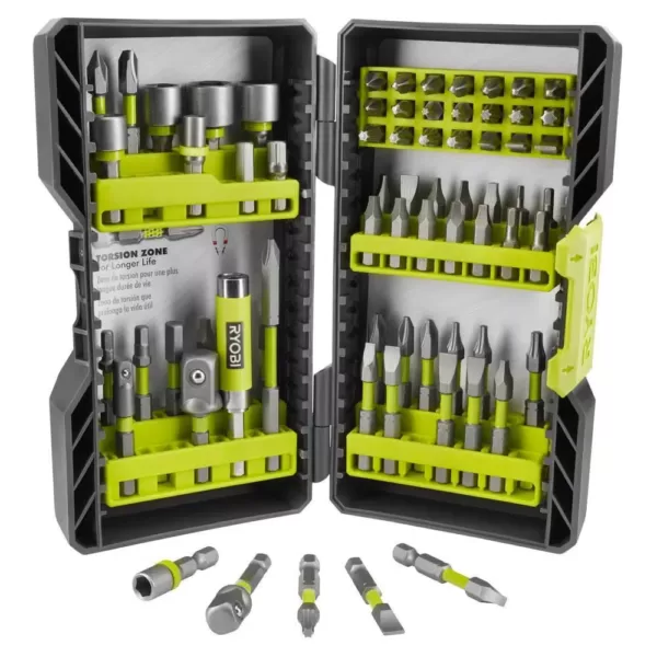 RYOBI 18-Volt ONE+ Cordless 2-Tool Combo Kit w/ (2) 1.5Ah Batteries, Charger & Bag w/ BONUS Impact Rated Driving Kit (70Piece)