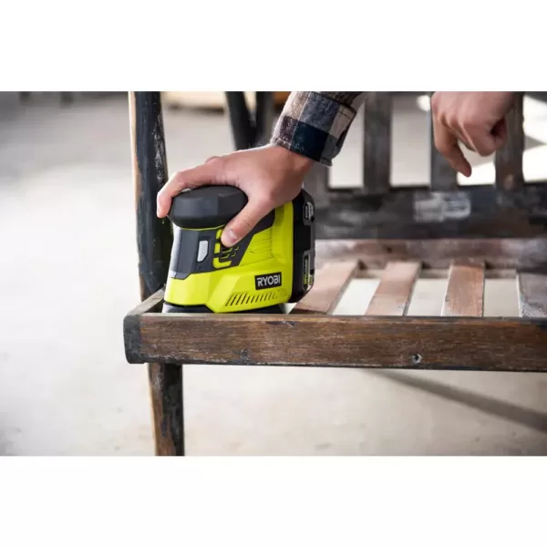 RYOBI 18-Volt ONE+ Lithium-Ion Cordless 5 in. Random Orbit Sander with ONE+ Corner Cat Finish Sander (Tools Only)