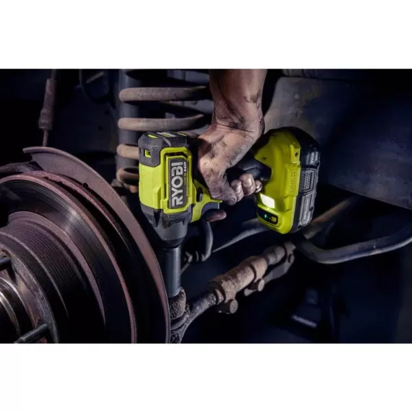 RYOBI ONE+ HP 18V Brushless Cordless Compact 3/8 in. Right Angle Drill and 3/8 in. Impact Wrench (Tools Only)