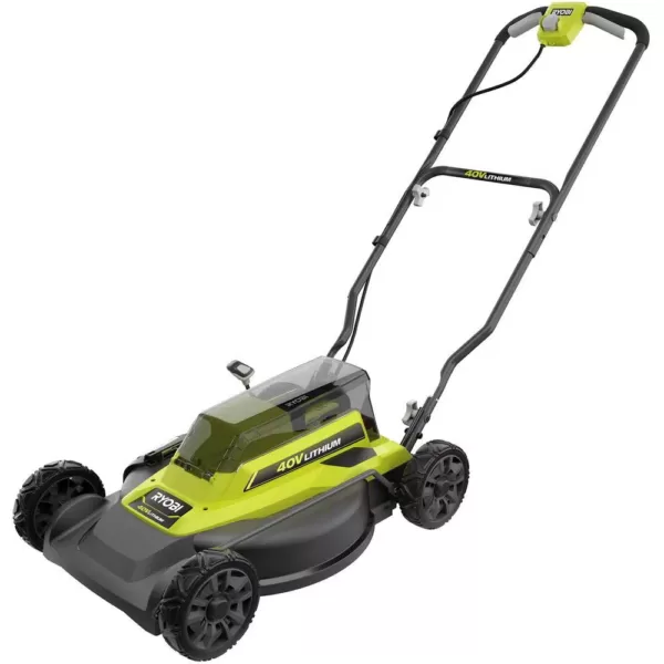 RYOBI 18 in. 40-Volt 2-in-1 Lithium-Ion Cordless Battery Walk Behind Push Mower 4.0 Ah Battery/Charger Included