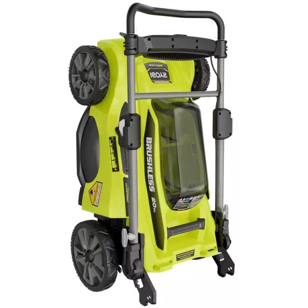 RYOBI 20 in. 40-Volt Brushless Lithium-Ion Cordless Battery Walk Behind Push Lawn Mower 6.0 Ah Battery/Charger Included