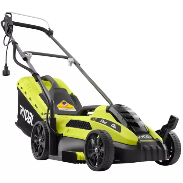 RYOBI 13 in. 11 Amp Corded Electric Walk Behind Push Mower and 8 Amp Electric Jet Fan Blower