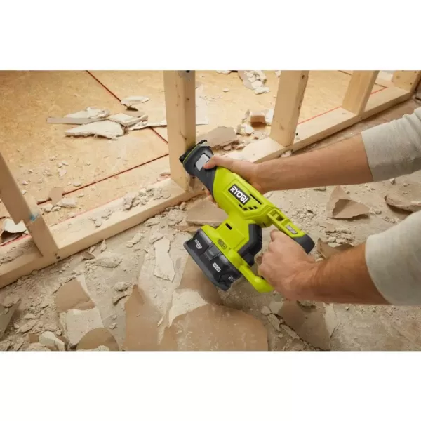 RYOBI 18-Volt ONE+ Cordless Reciprocating Saw with 1.5 Ah Compact Lithium-Ion Battery