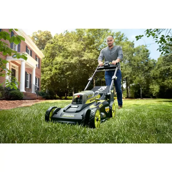 RYOBI 20 in. 40-Volt Brushless Lithium-Ion Cordless Walk Behind Self-Propelled Mower & Trimmer w/6.0 Ah Battery & Charger