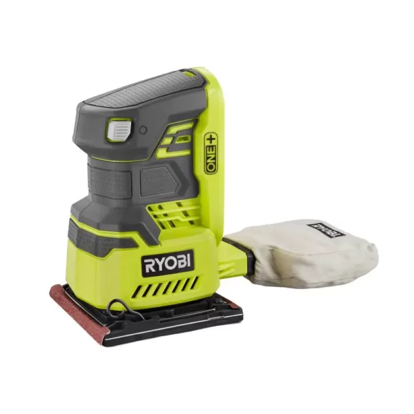 RYOBI 18-Volt ONE+ Cordless 1/4 Sheet Sander with Dust Bag with 2.0 Ah Battery and Charger Kit